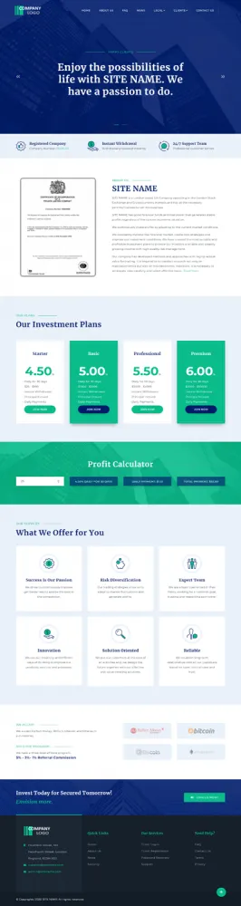 HYIP zhrt Investment Template 299 Design