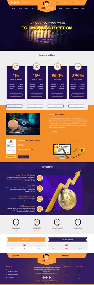 HYIP Zhrt Investment Template 3 Design