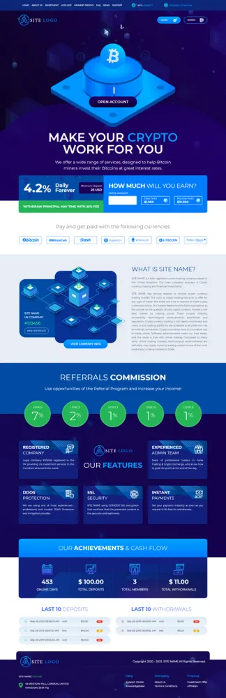 HYIP zhrt Investment Template 306 Design