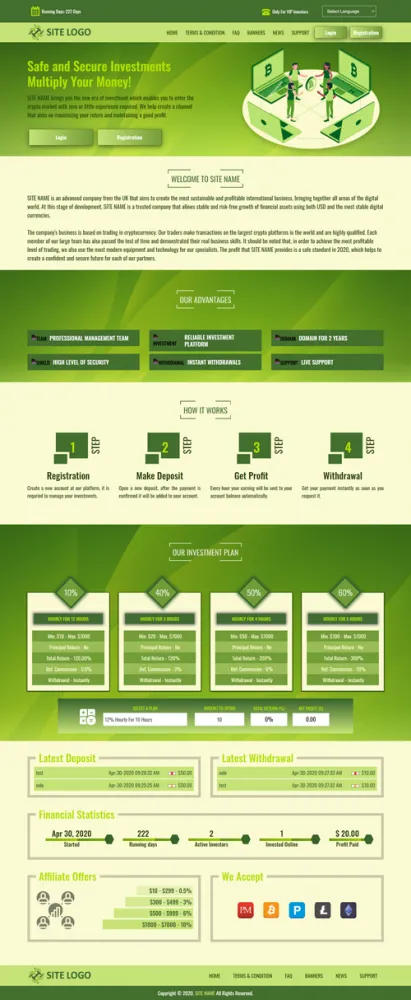 HYIP zhrt Investment Template 307 Design