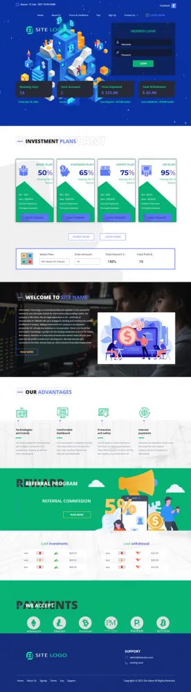HYIP zhrt Investment Template 311 Design