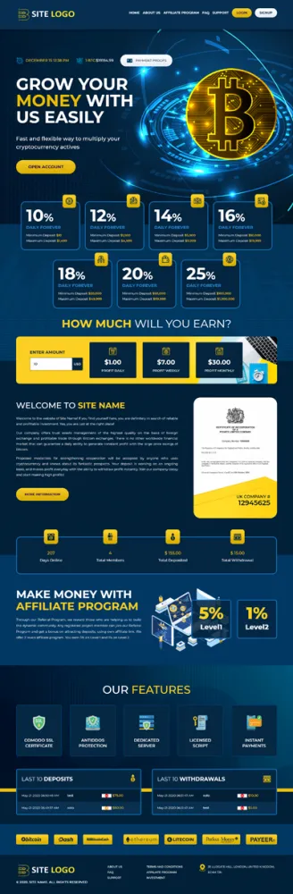 HYIP zhrt Investment Template 312 Design