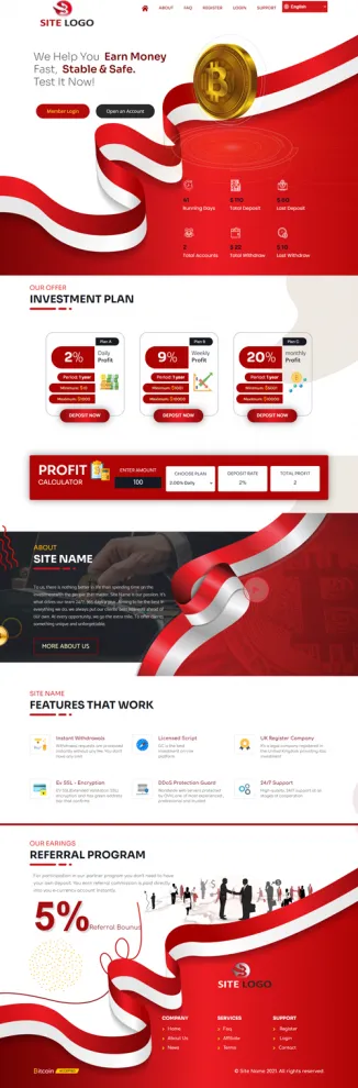 HYIP zhrt Investment Template 313 Design
