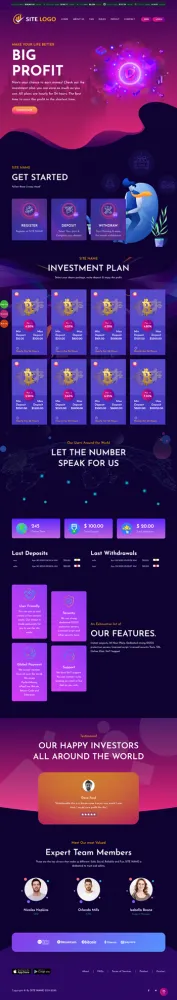 HYIP zhrt Investment Template 319 Design