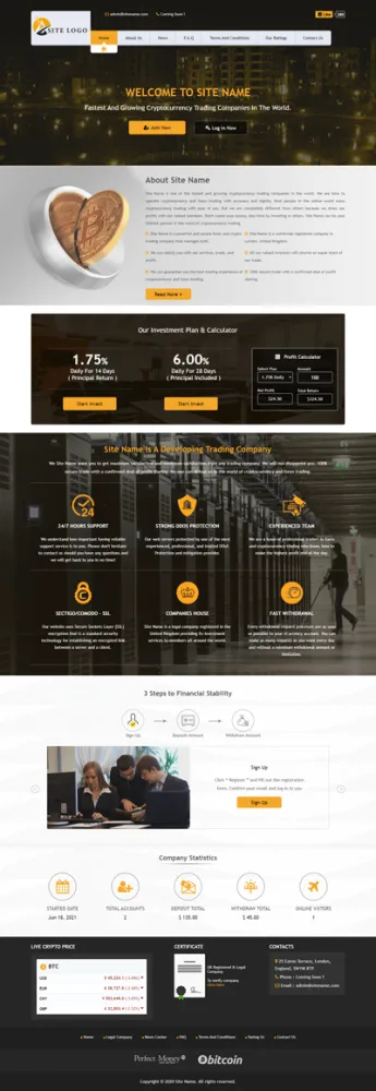HYIP zhrt Investment Template 320 Design