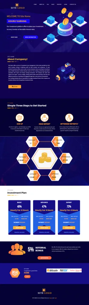 HYIP zhrt Investment Template 321 Design