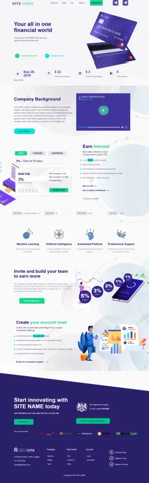 HYIP zhrt Investment Template 322 Design