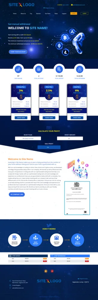 HYIP zhrt Investment Template 326 Design