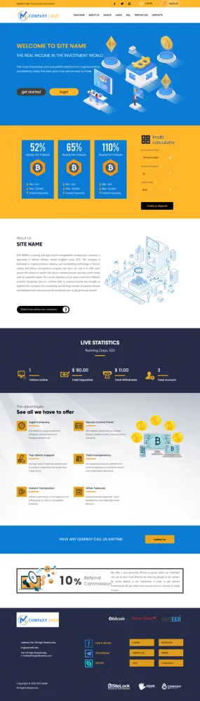 HYIP zhrt Investment Template 327 Design