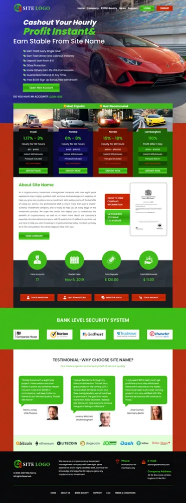 HYIP zhrt Investment Template 331 Design