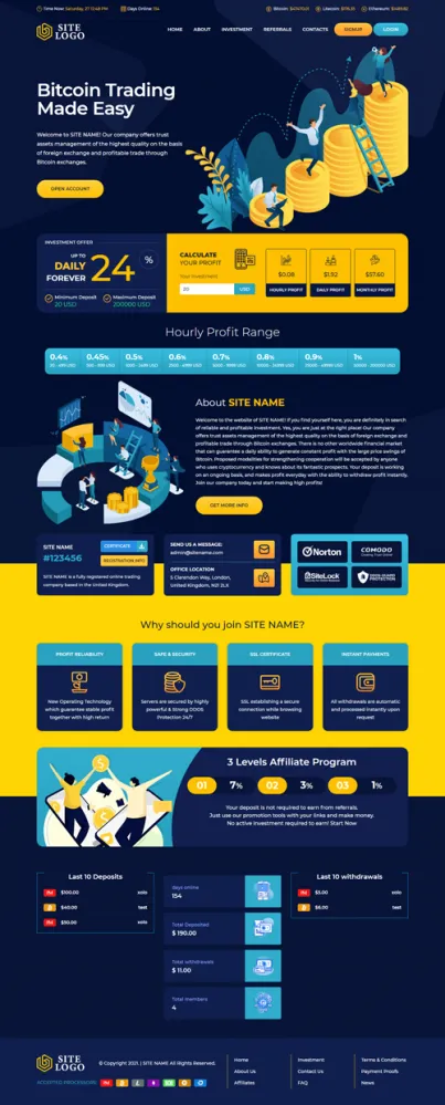 HYIP zhrt Investment Template 332 Design