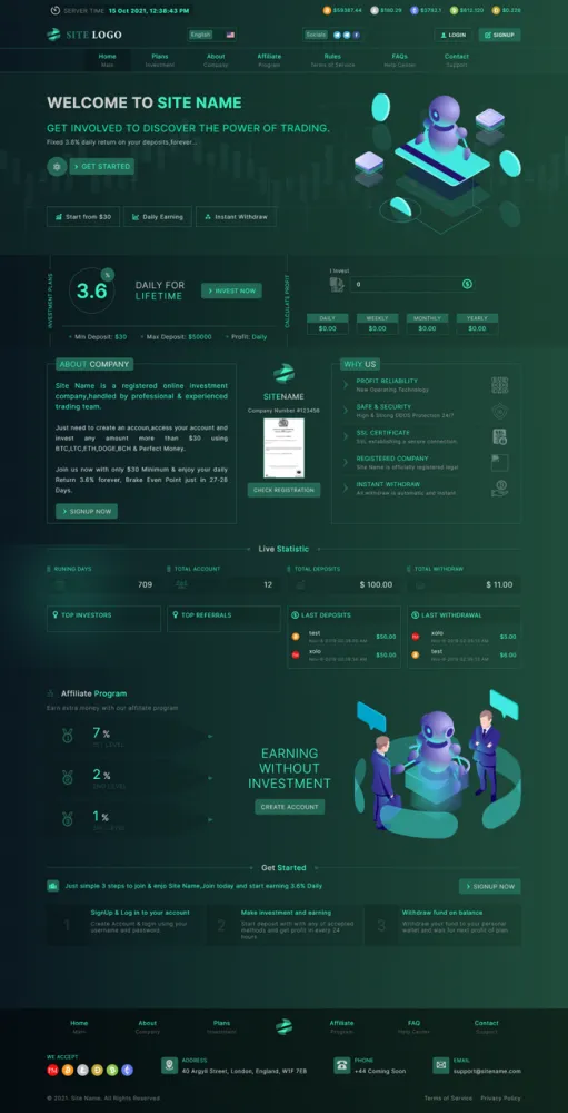 HYIP zhrt Investment Template 333 Design
