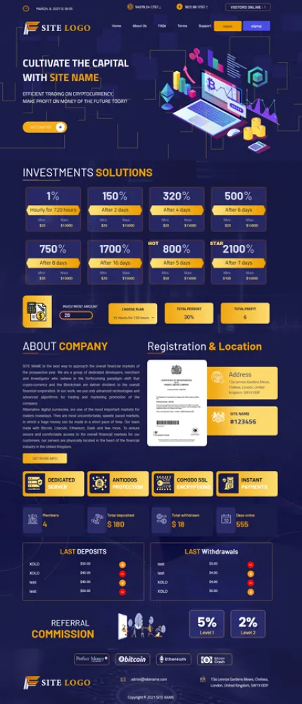 HYIP zhrt Investment Template 336 Design