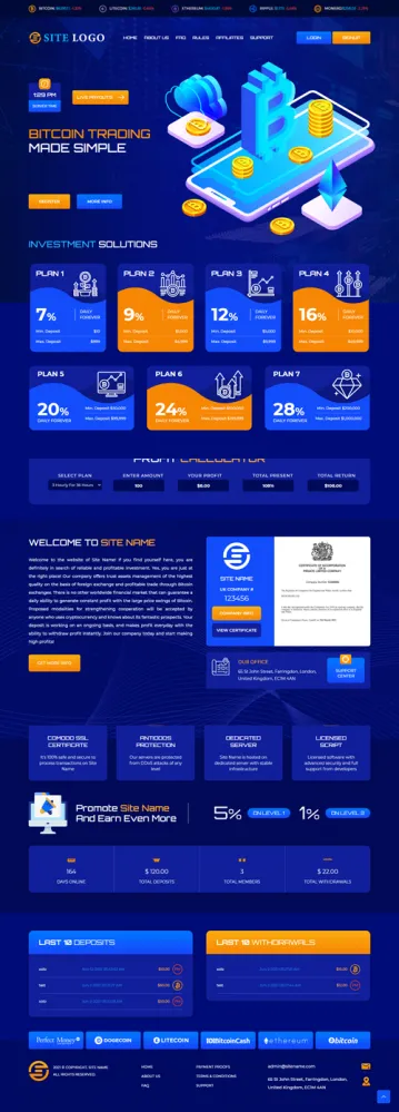 HYIP zhrt Investment Template 339 Design