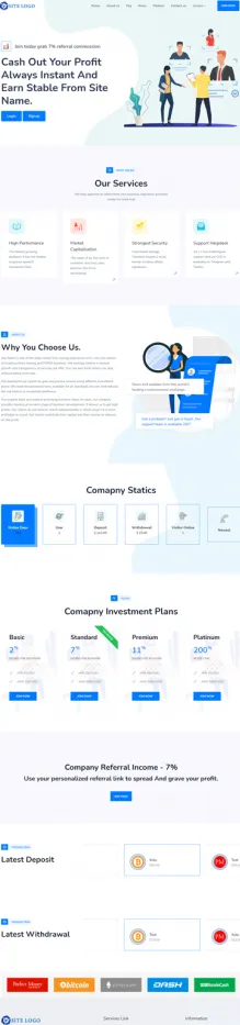 HYIP zhrt Investment Template 340 Design