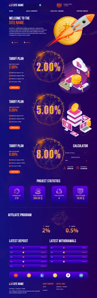HYIP zhrt Investment Template 349 Design