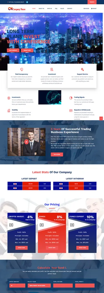 HYIP zhrt Investment Template 35 Design
