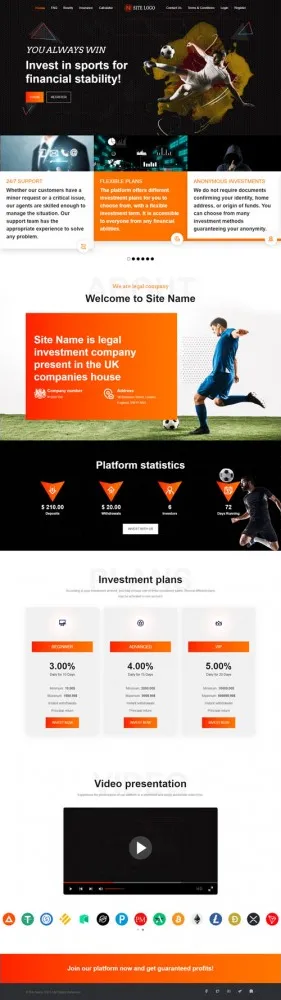 HYIP zhrt Investment Template 356 Design