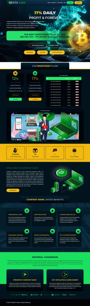 HYIP zhrt Investment Template 358 Design