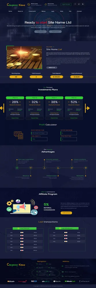HYIP zhrt Investment Template 36 Design