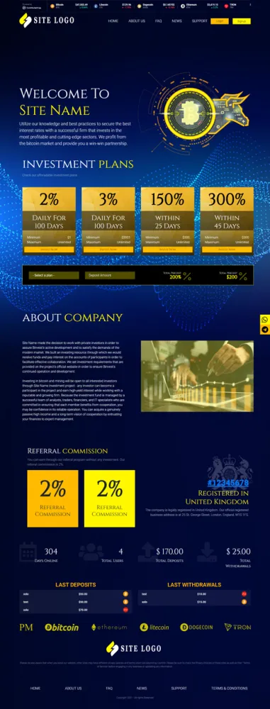 HYIP zhrt Investment Template 361 Design