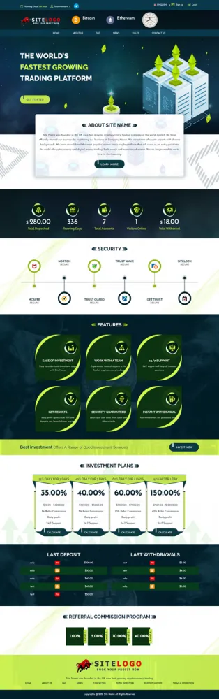HYIP zhrt Investment Template 362 Design