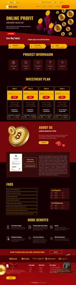 HYIP zhrt Investment Template 363 Design