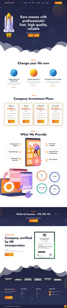 HYIP zhrt Investment Template 364 Design