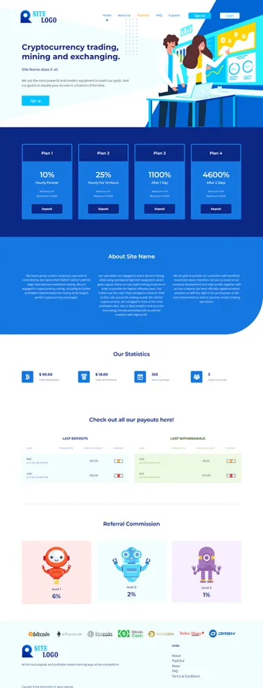 HYIP zhrt Investment Template 368 Design