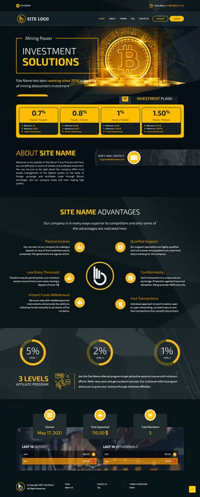 HYIP zhrt Investment Template 369 Design