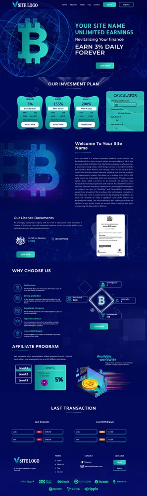HYIP zhrt Investment Template 372 Design