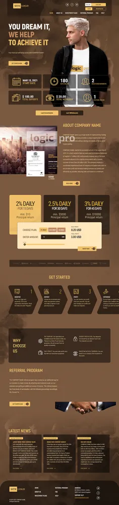 HYIP zhrt Investment Template 375 Design