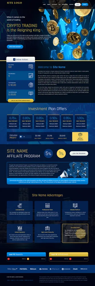 HYIP zhrt Investment Template 376 Design