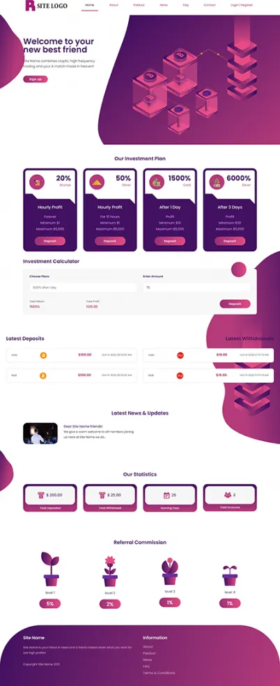 HYIP zhrt Investment Template 378 Design