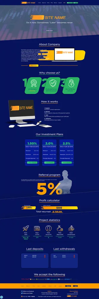 HYIP zhrt Investment Template 38 Design