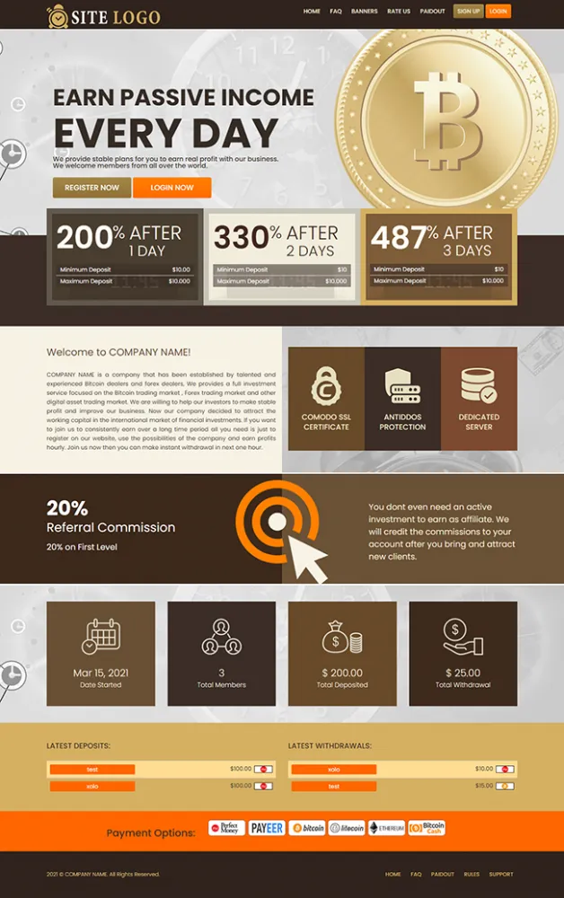HYIP zhrt Investment Template 387 Design