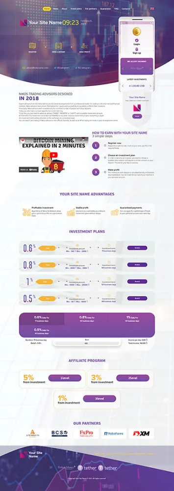 HYIP zhrt Investment Template 391 Design