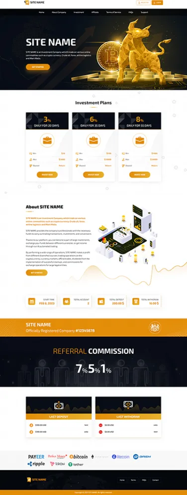 HYIP zhrt Investment Template 392 Design