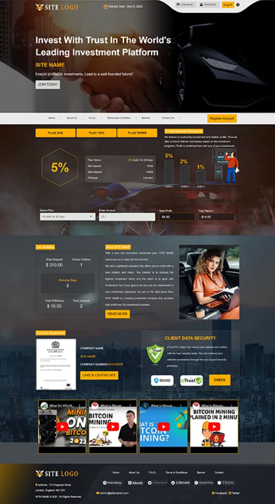 HYIP zhrt Investment Template 394 Design