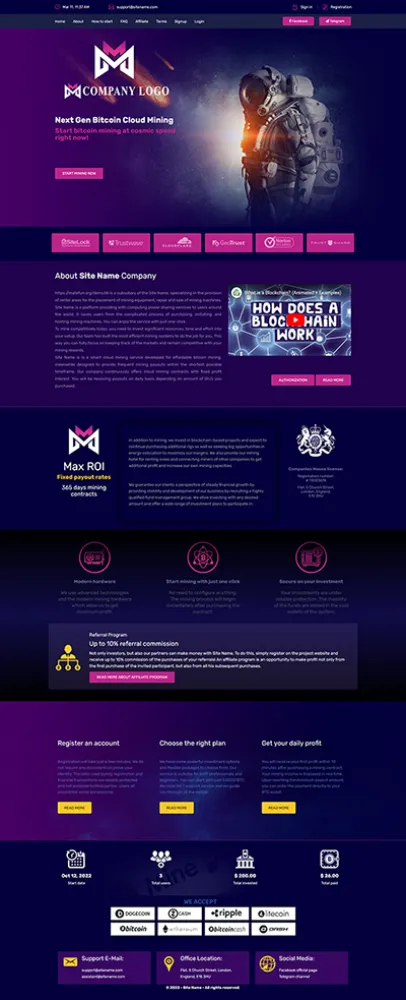HYIP zhrt Investment Template 397 Design