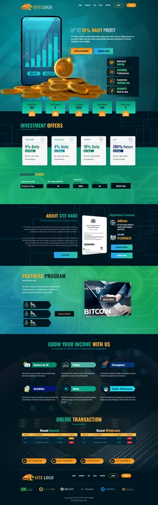 HYIP zhrt Investment Template 399 Design