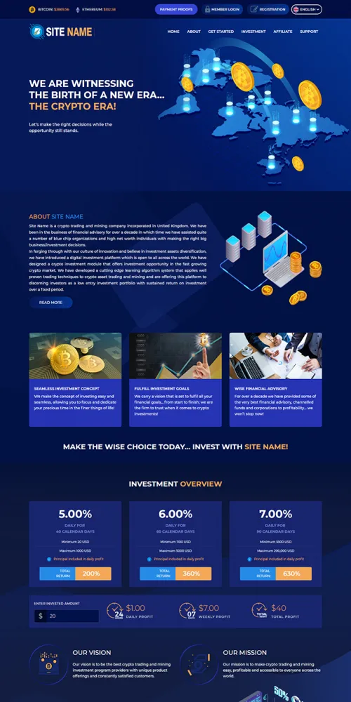 HYIP Zhrt Investment Template 4 Design