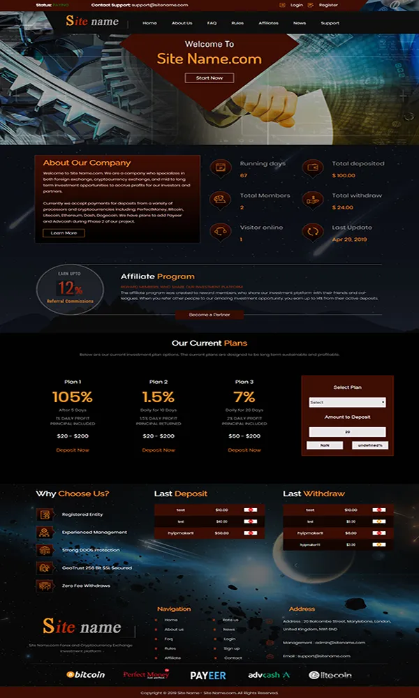 HYIP zhrt Investment Template 40 Design