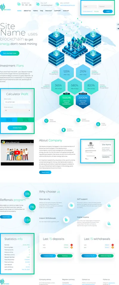 HYIP zhrt Investment Template 400 Design