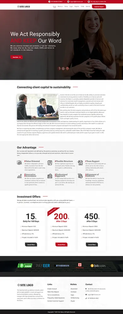 HYIP zhrt Investment Template 402 Design