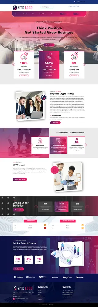 HYIP zhrt Investment Template 408 Design