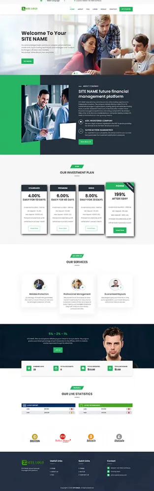 HYIP zhrt Investment Template 409 Design