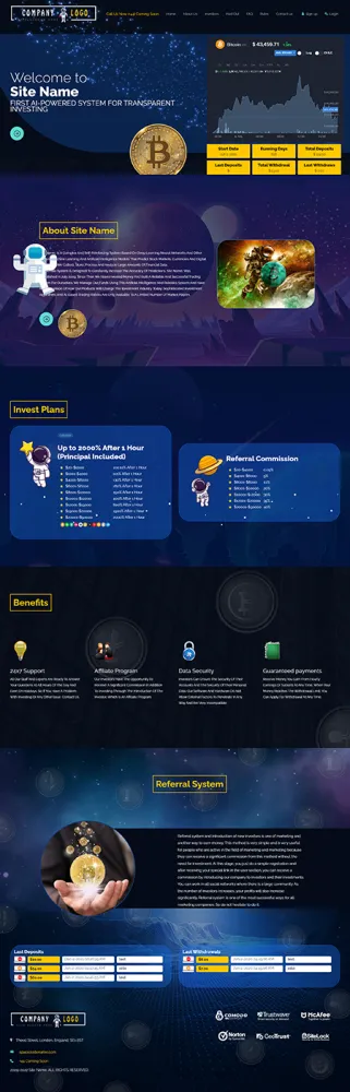 HYIP zhrt Investment Template 416 Design