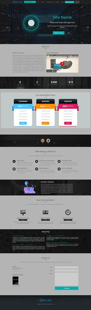 HYIP zhrt Investment Template 420 Design