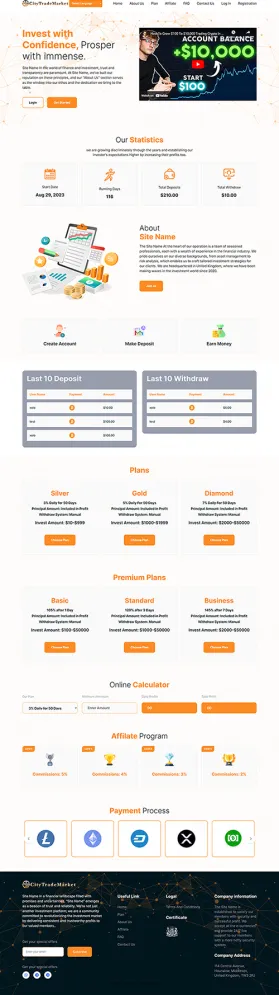 HYIP zhrt Investment Template 428 Design